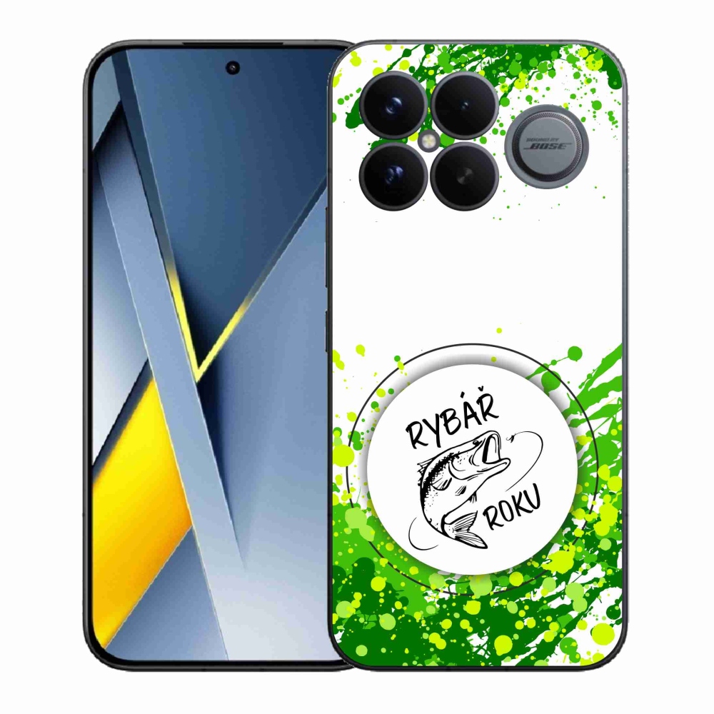 Gelový kryt mmCase na Xiaomi Poco F8 Ultra - rybář roku bílé pozadí