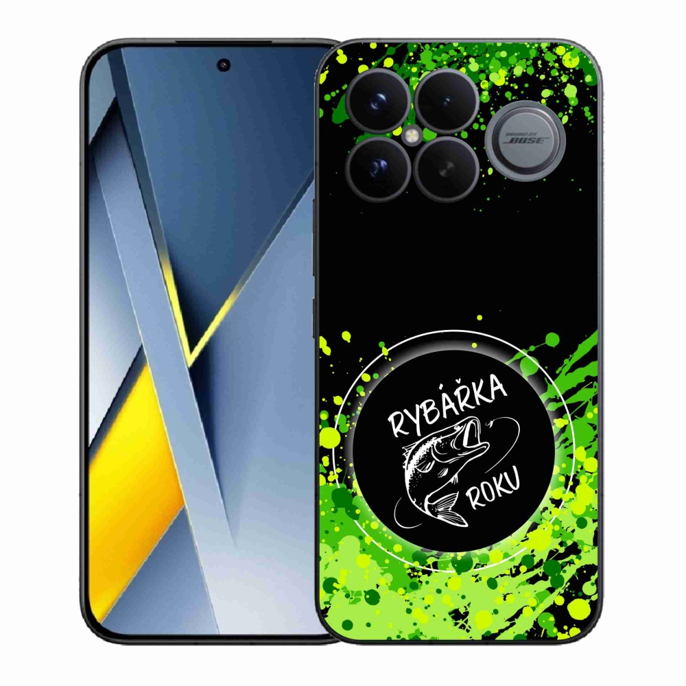 Gelový kryt mmCase na Xiaomi Poco F8 Ultra - rybářka roku černé pozadí