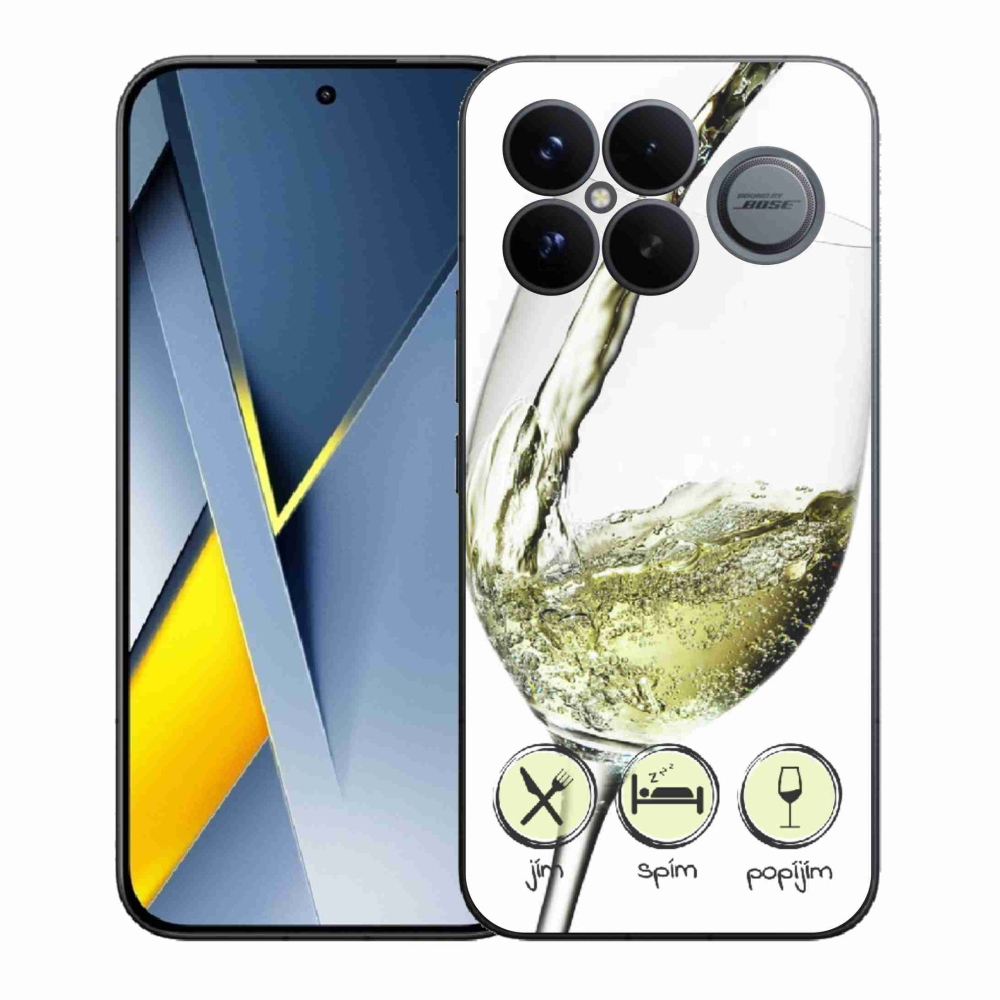 Gelový kryt mmCase na Xiaomi Poco F8 Ultra - sklenička vína bílé