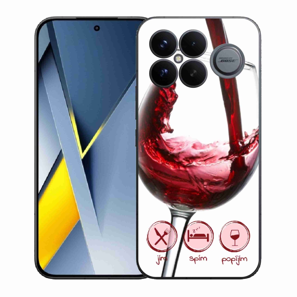 Gelový kryt mmCase na Xiaomi Poco F8 Ultra - sklenička vína červené