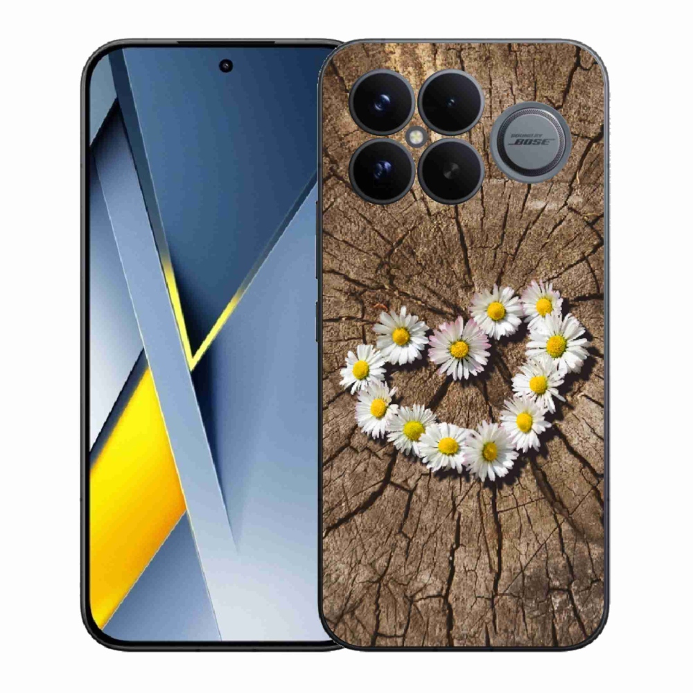 Gelový kryt mmCase na Xiaomi Poco F8 Ultra - srdce z kopretin