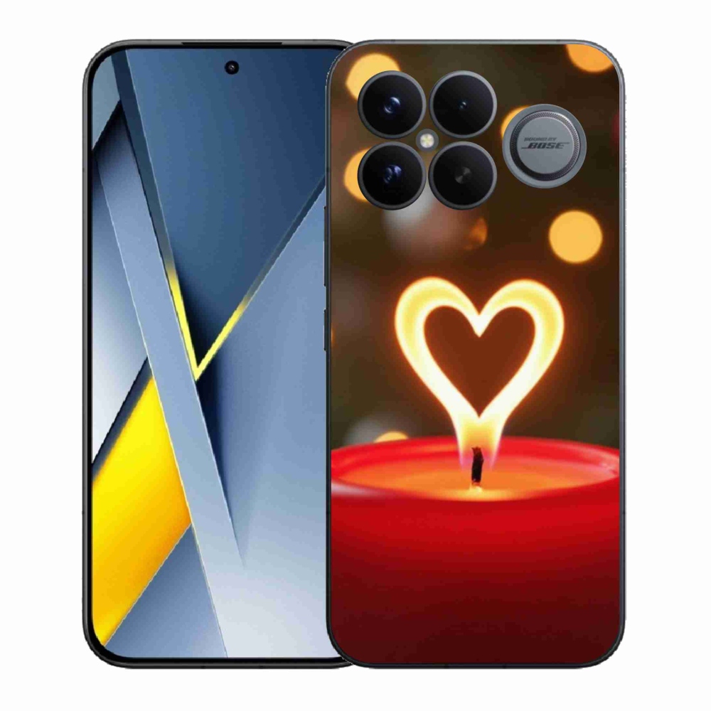 Gelový kryt mmCase na Xiaomi Poco F8 Ultra - srdce z plamene