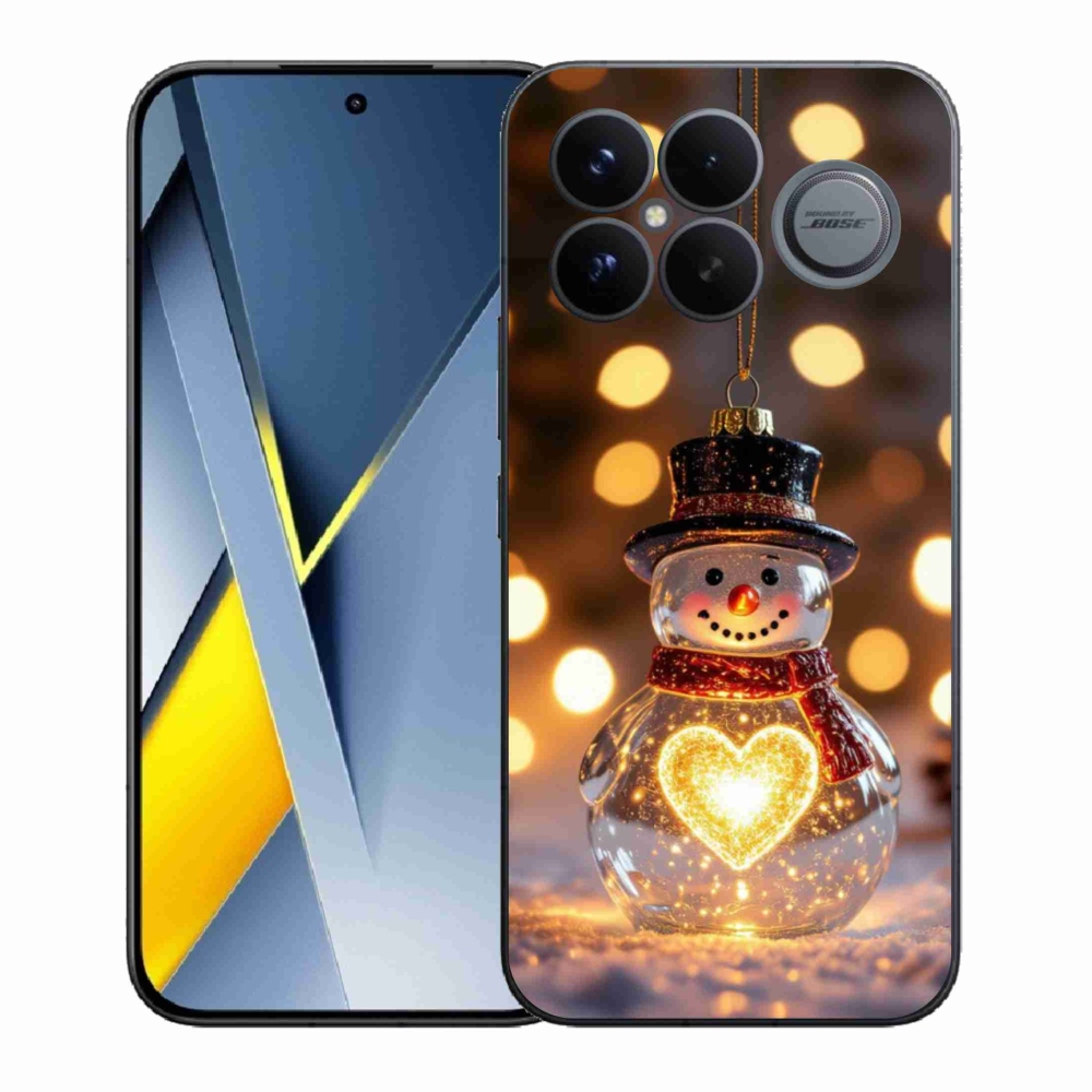 Gelový kryt mmCase na Xiaomi Poco F8 Ultra - svítící vánoční sněhulák