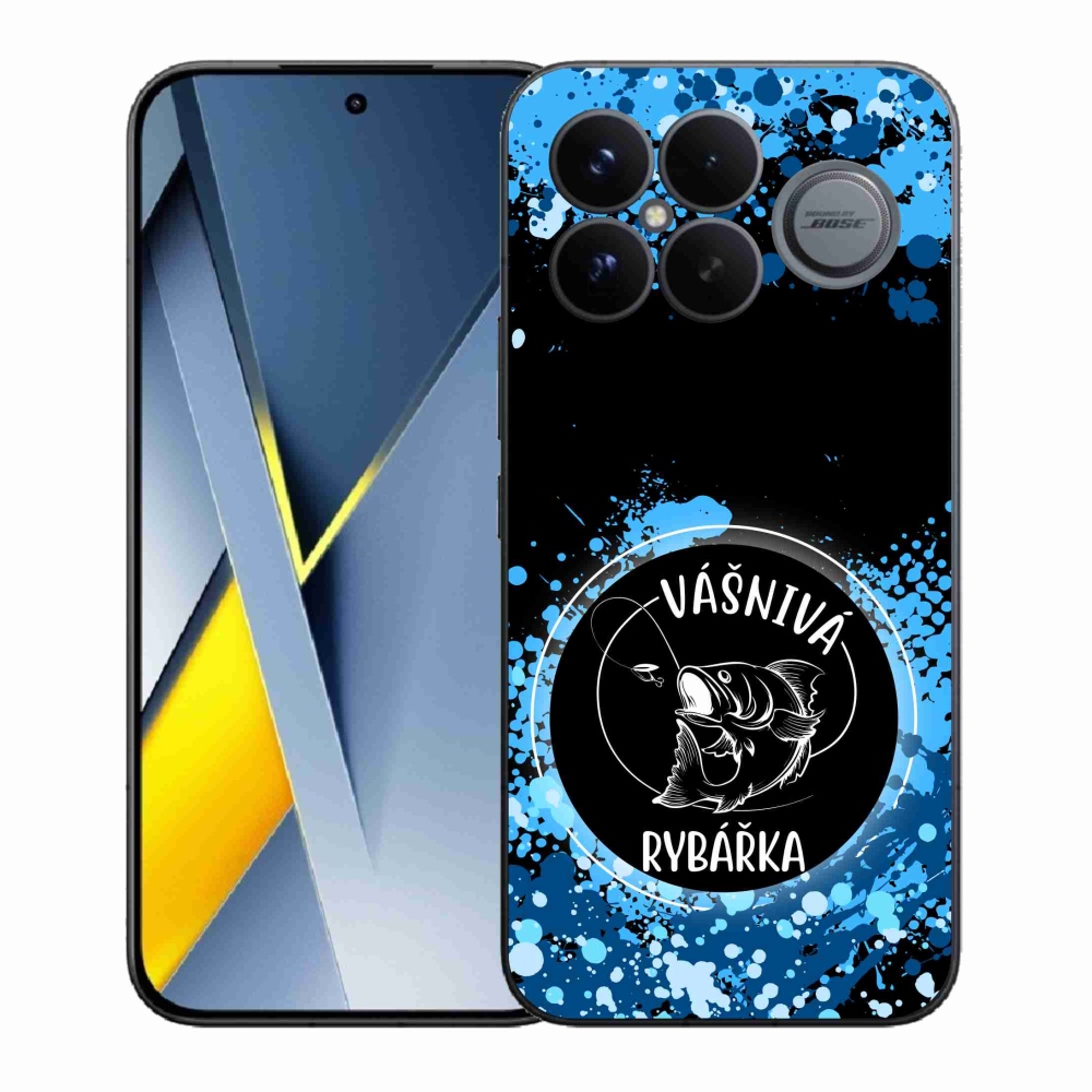 Gelový kryt mmCase na Xiaomi Poco F8 Ultra - vášnivá rybářka černé pozadí