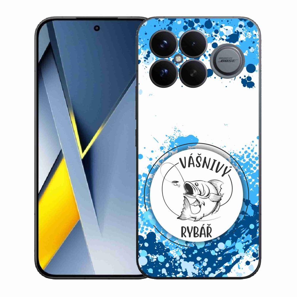 Gelový kryt mmCase na Xiaomi Poco F8 Ultra - vášnivý rybář bílé pozadí