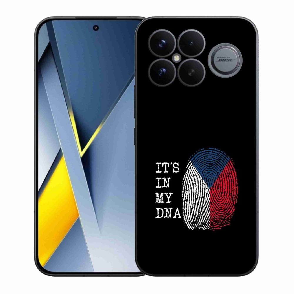 Gelový kryt mmCase na Xiaomi Poco F8 Ultra - vlajka otisk prstu černé pozadí