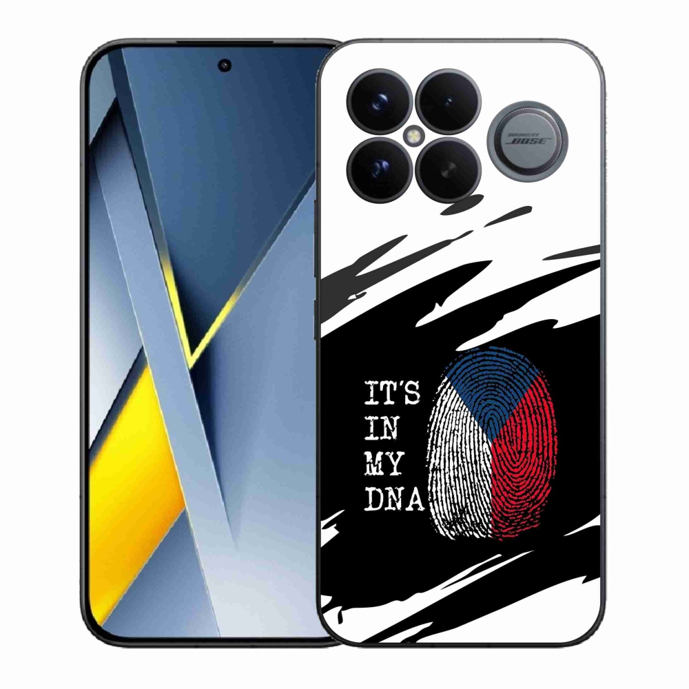 Gelový kryt mmCase na Xiaomi Poco F8 Ultra - vlajka otisk prstu černobílé pozadí