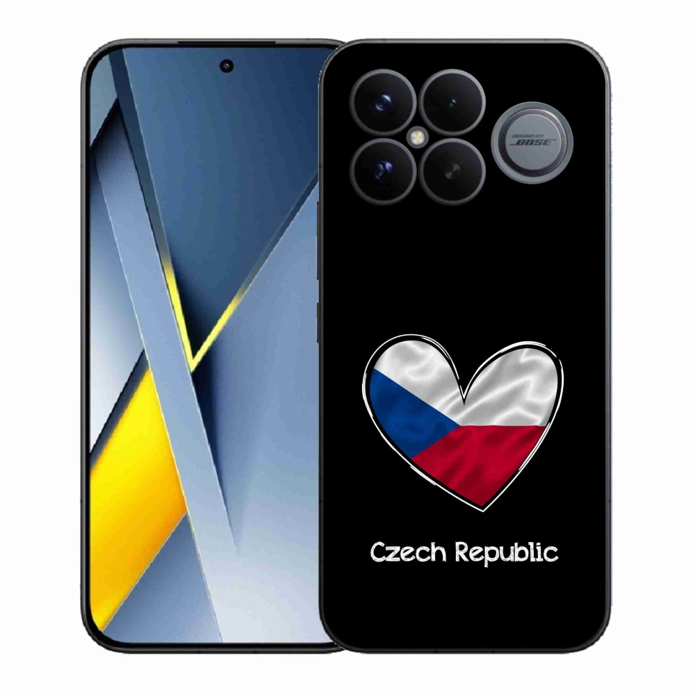 Gelový kryt mmCase na Xiaomi Poco F8 Ultra - vlajka srdce černé pozadí