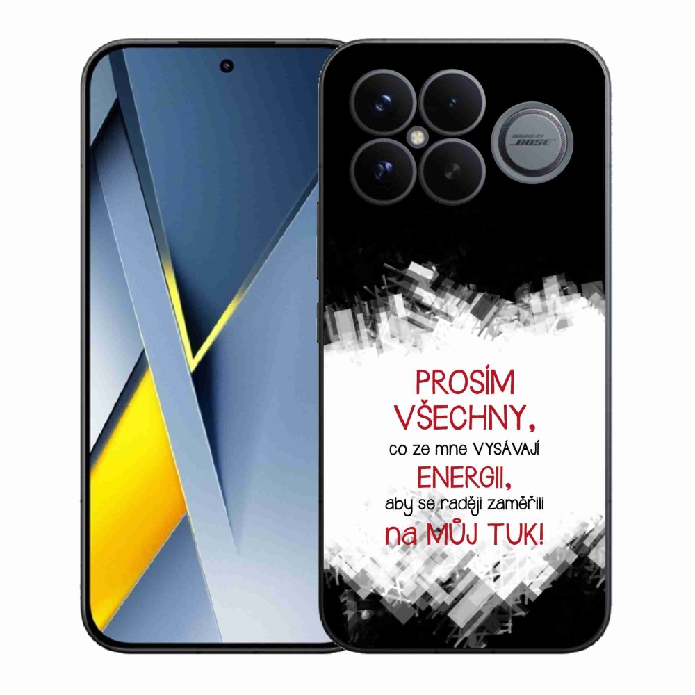 Gelový kryt mmCase na Xiaomi Poco F8 Ultra - vtipný text 1 červený