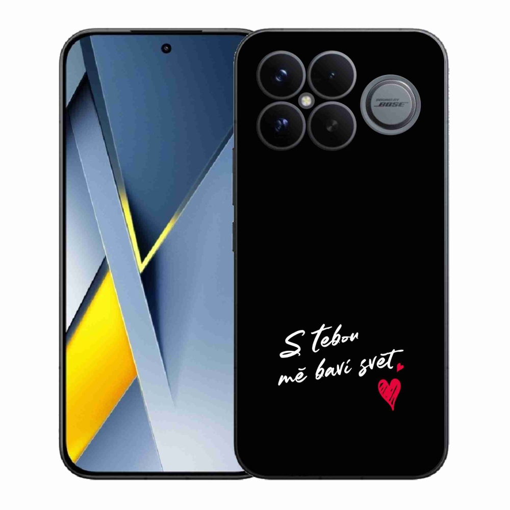 Gelový kryt mmCase na Xiaomi Poco F8 Ultra - zamilovaný text 1 černé pozadí