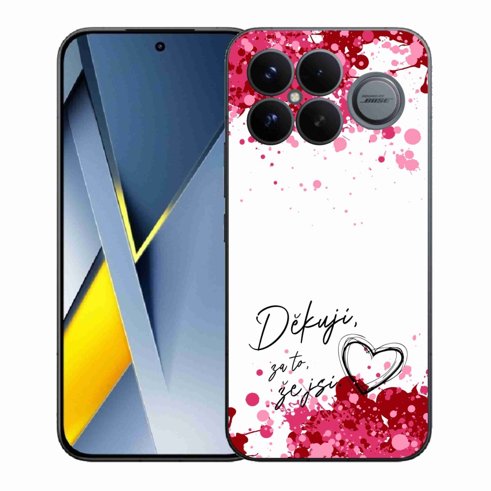 Gelový kryt mmCase na Xiaomi Poco F8 Ultra - zamilovaný text 2 bílé pozadí