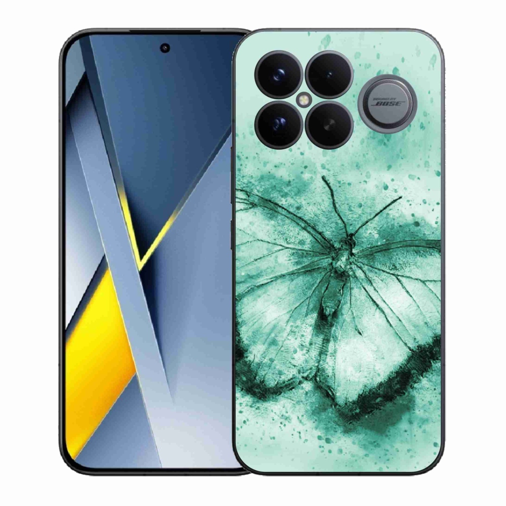 Gelový kryt mmCase na Xiaomi Poco F8 Ultra - zelený motýl