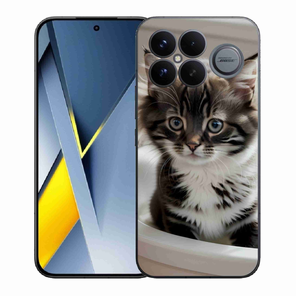 Gelový kryt mmCase na Xiaomi Poco F8 Ultra - zvědavé kotě