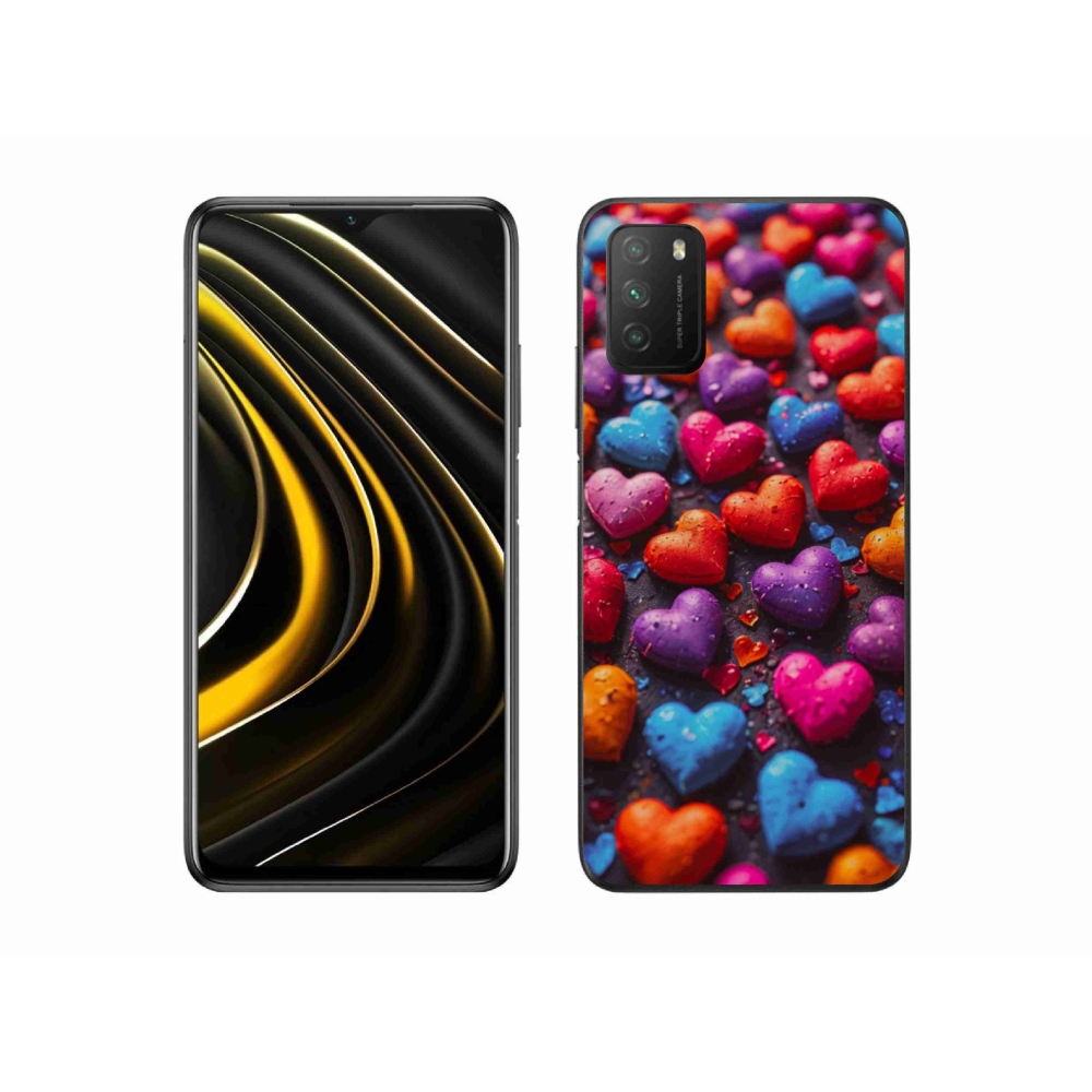 Gelový kryt mmCase na Xiaomi Poco M3 - barevná srdce