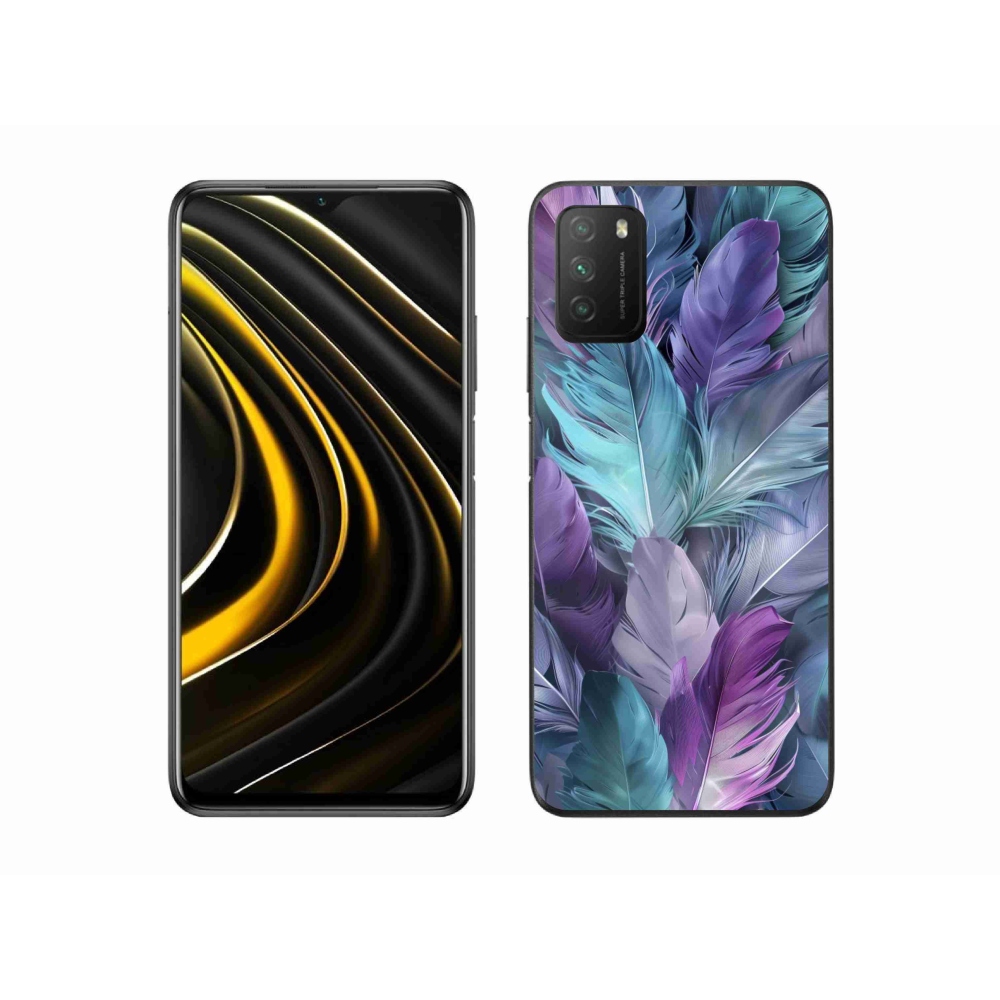 Gelový kryt mmCase na Xiaomi Poco M3 - barevné peří 2