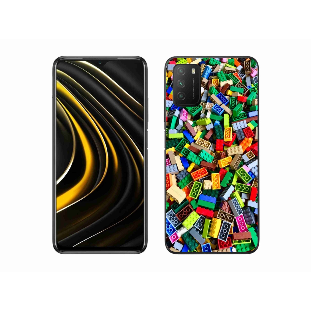 Gelový kryt mmCase na Xiaomi Poco M3 - barevné stavební kostky
