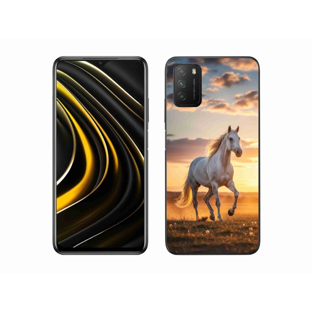 Gelový kryt mmCase na Xiaomi Poco M3 - běžící bílý kůň 2