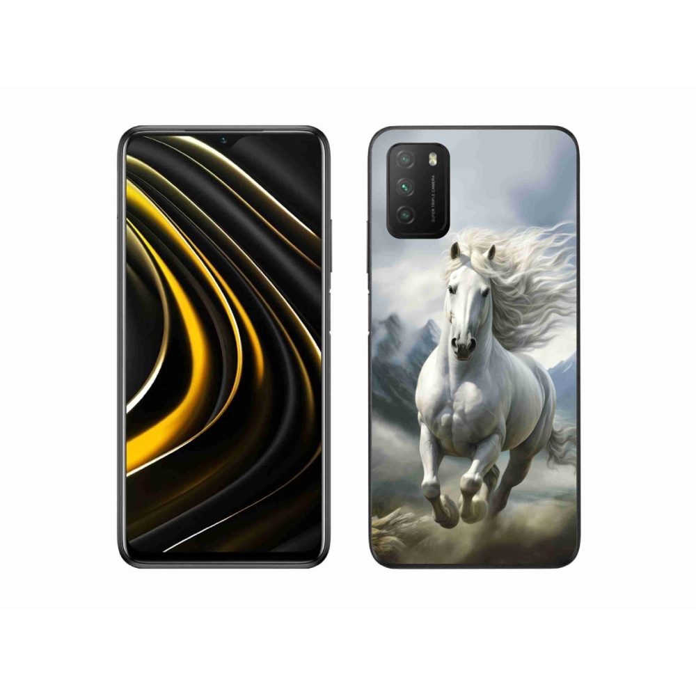 Gelový kryt mmCase na Xiaomi Poco M3 - běžící bílý kůň 3