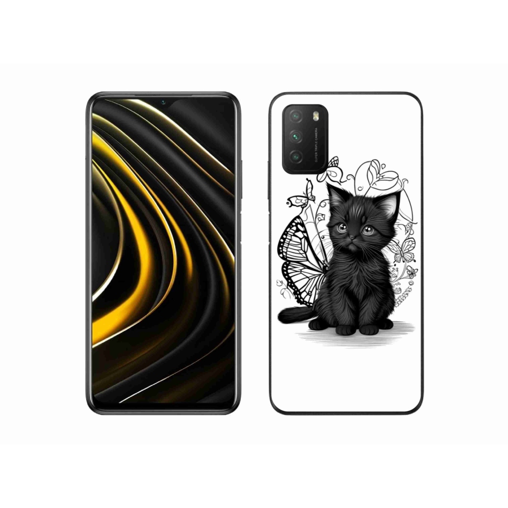 Gelový kryt mmCase na Xiaomi Poco M3 - černé kotě