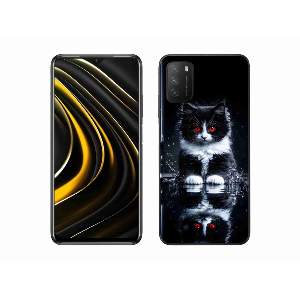 Gelový kryt mmCase na Xiaomi Poco M3 - černobílé kotě