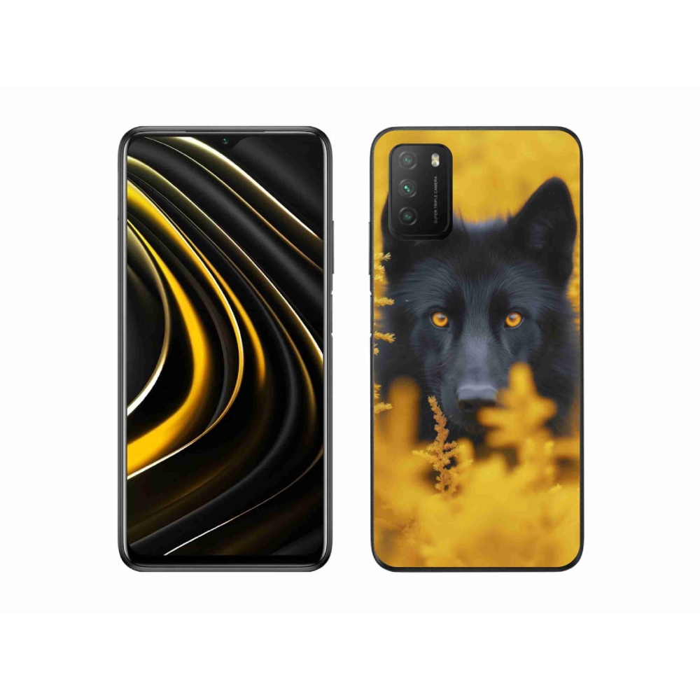 Gelový kryt mmCase na Xiaomi Poco M3 - černý vlk 2