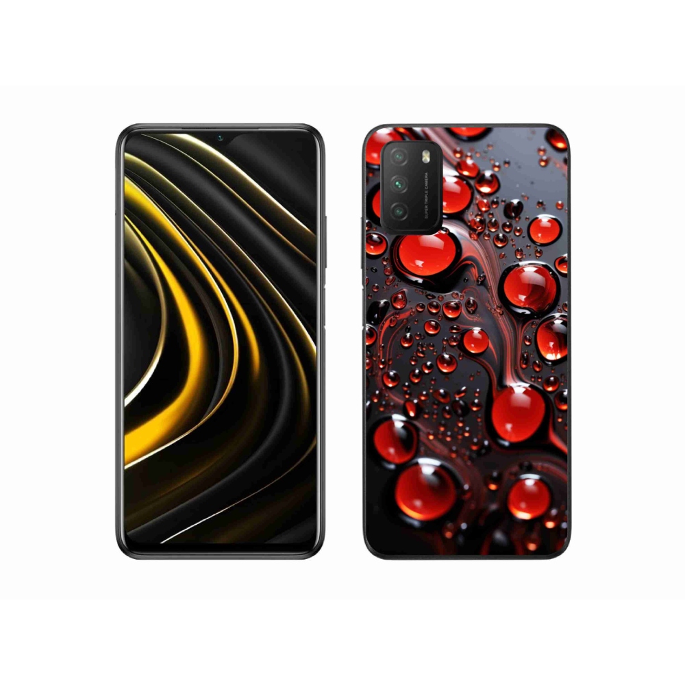 Gelový kryt mmCase na Xiaomi Poco M3 - červené kapky 2