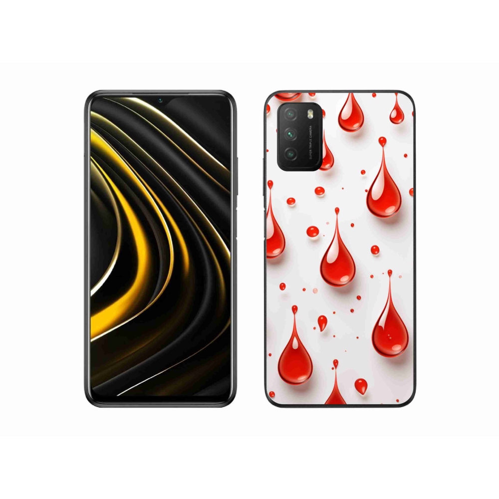 Gelový kryt mmCase na Xiaomi Poco M3 - červené kapky