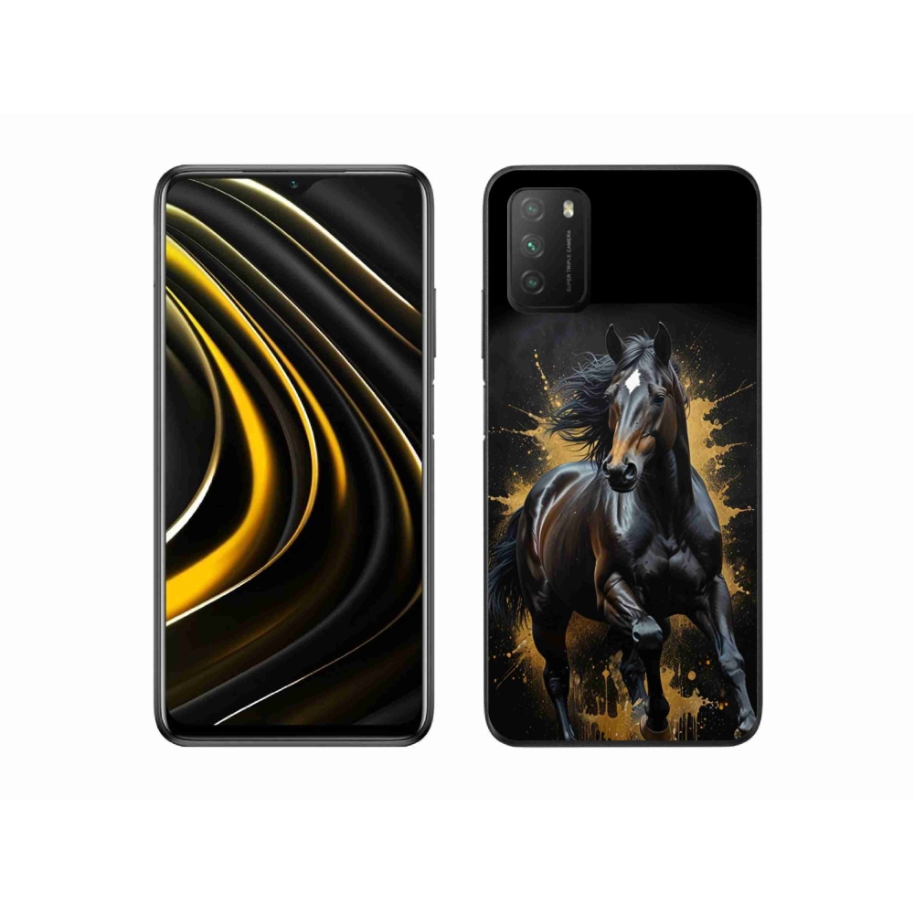 Gelový kryt mmCase na Xiaomi Poco M3 - elegantní černý hřebec