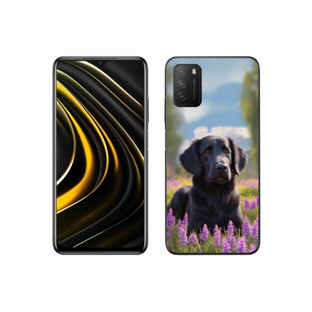Gelový kryt mmCase na Xiaomi Poco M3 - elegantní černý retrívr