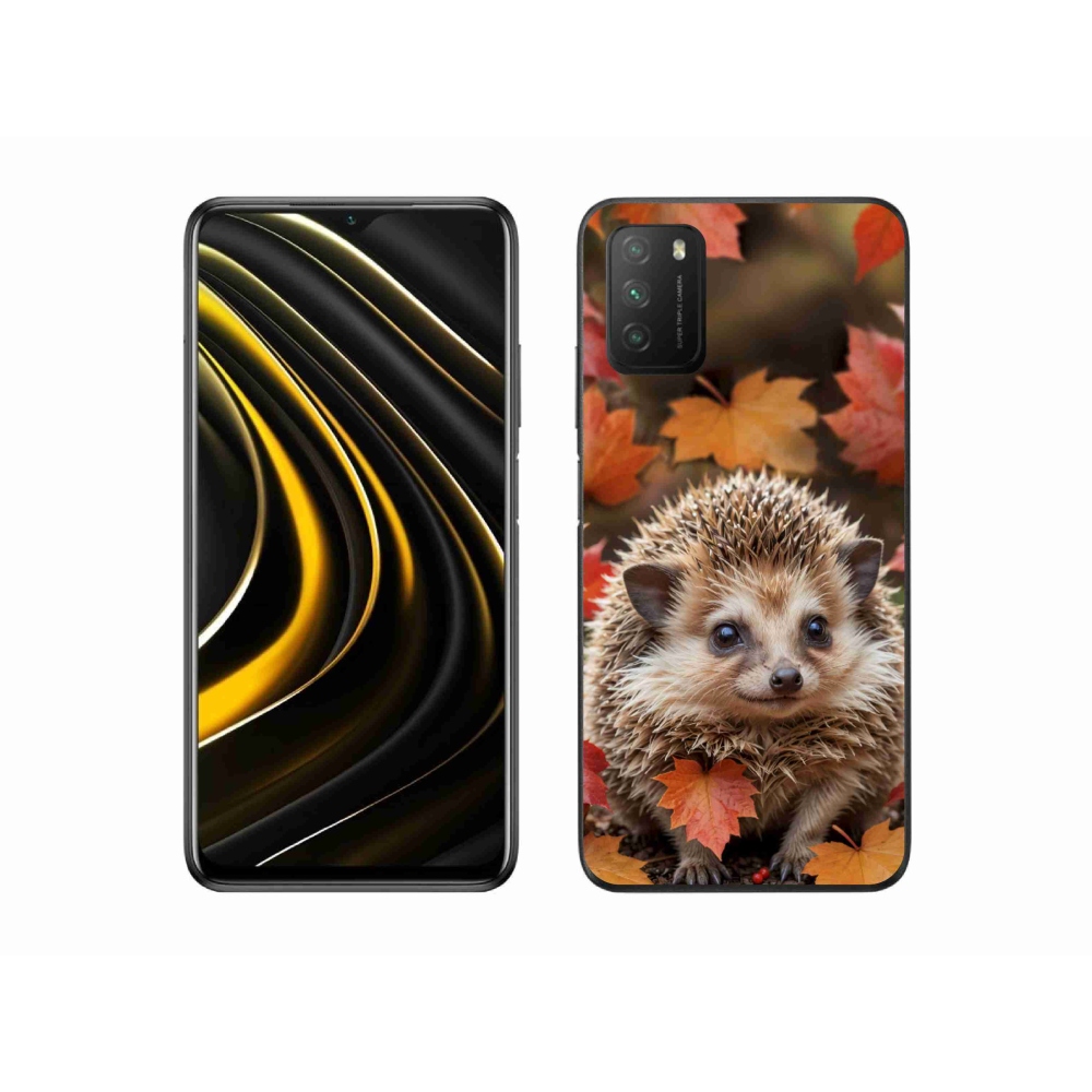 Gelový kryt mmCase na Xiaomi Poco M3 - ježek v listí