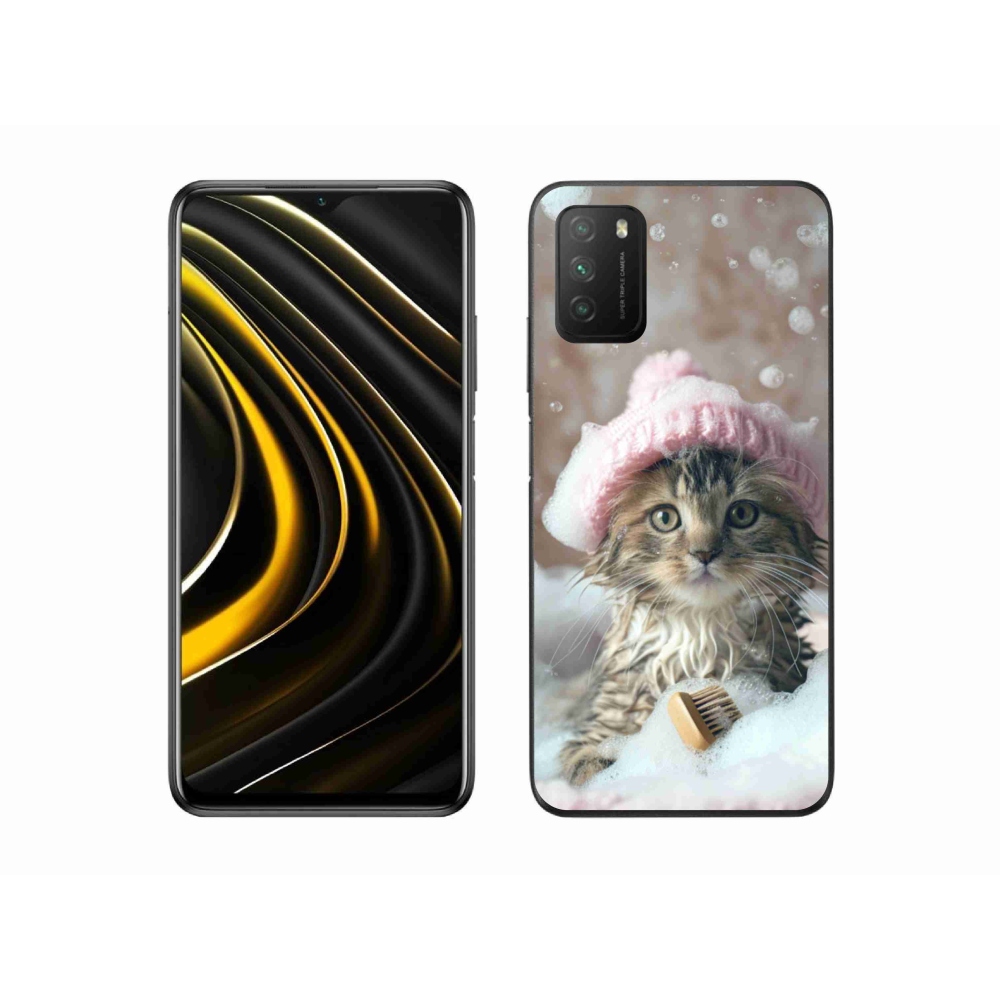 Gelový kryt mmCase na Xiaomi Poco M3 - kotě a koupel