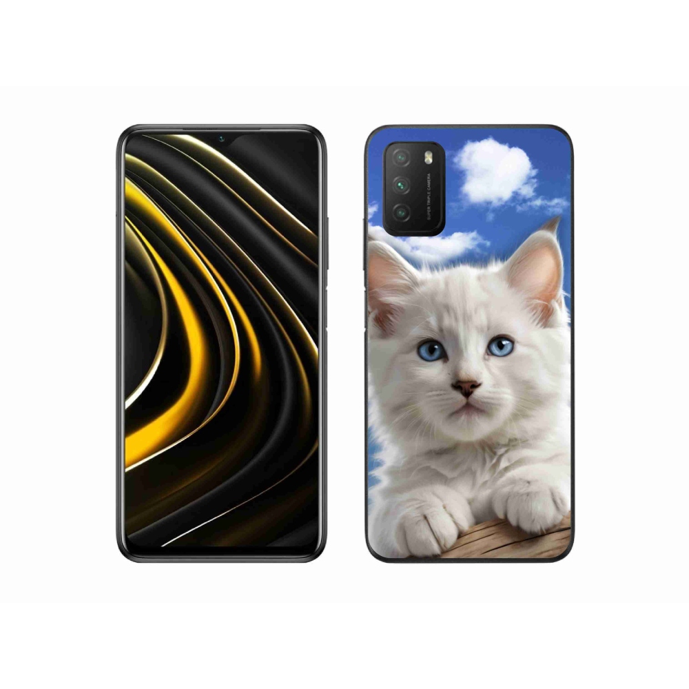 Gelový kryt mmCase na Xiaomi Poco M3 - kotě a oblaka