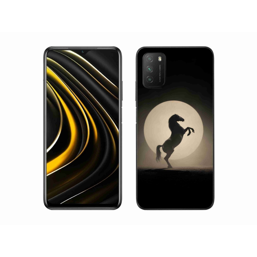 Gelový kryt mmCase na Xiaomi Poco M3 - kůň v siluetě