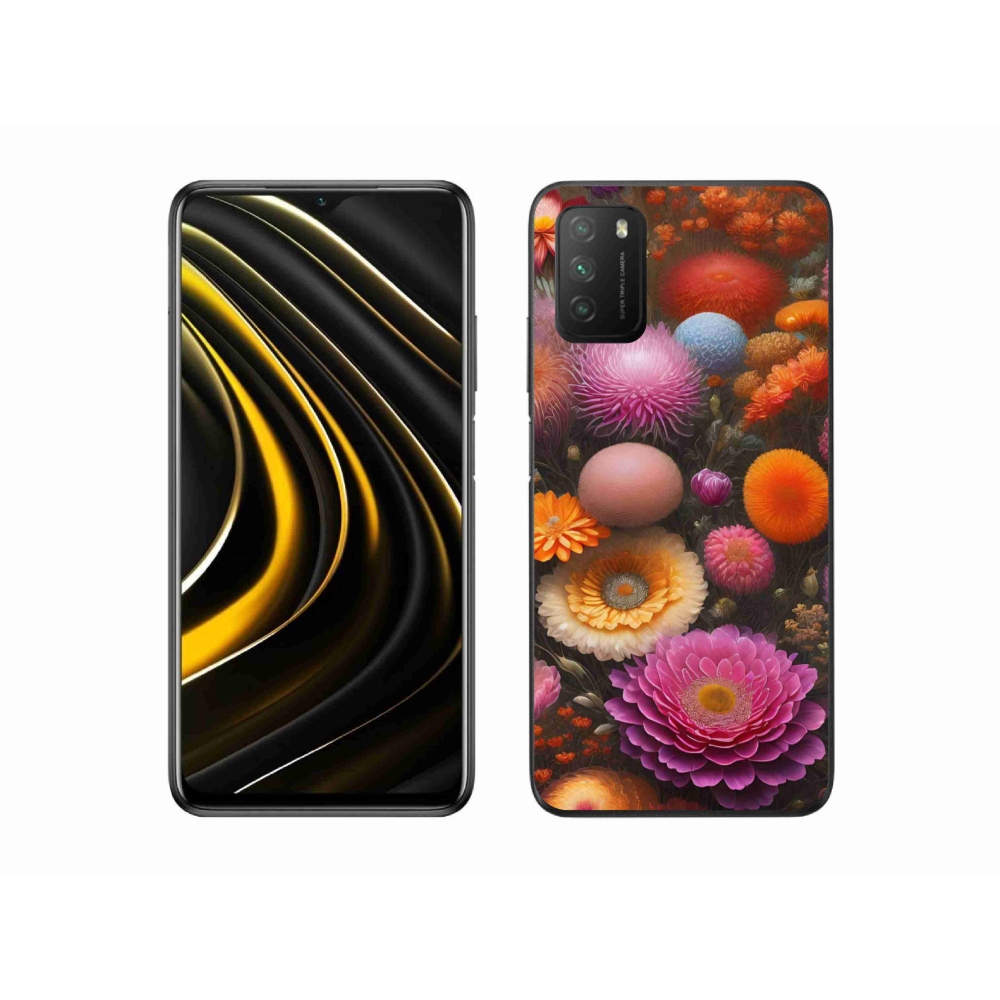 Gelový kryt mmCase na Xiaomi Poco M3 - květinová kompozice