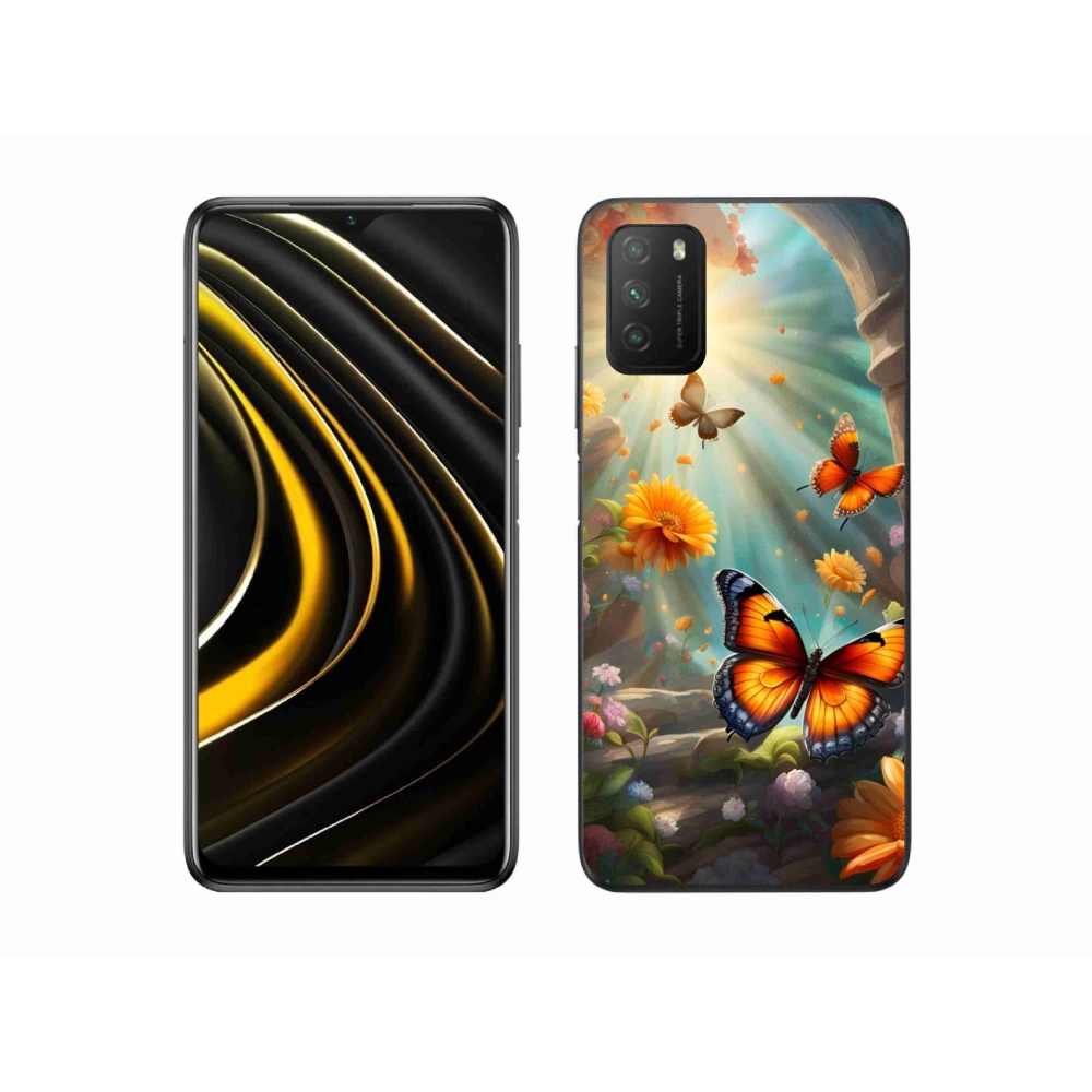 Gelový kryt mmCase na Xiaomi Poco M3 - motýlí zahrada 2