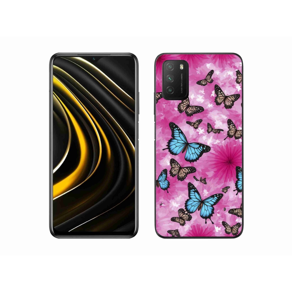 Gelový kryt mmCase na Xiaomi Poco M3 - motýlí zahrada
