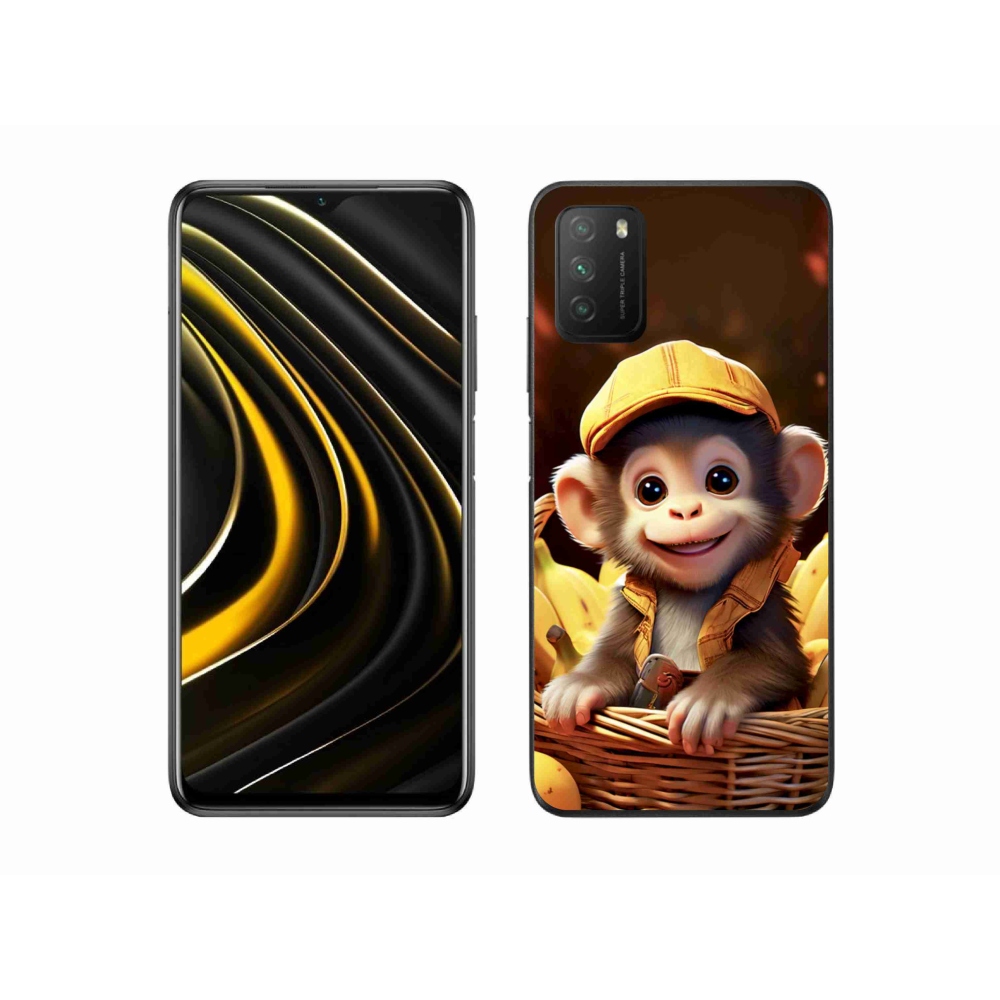 Gelový kryt mmCase na Xiaomi Poco M3 - opice v košíku