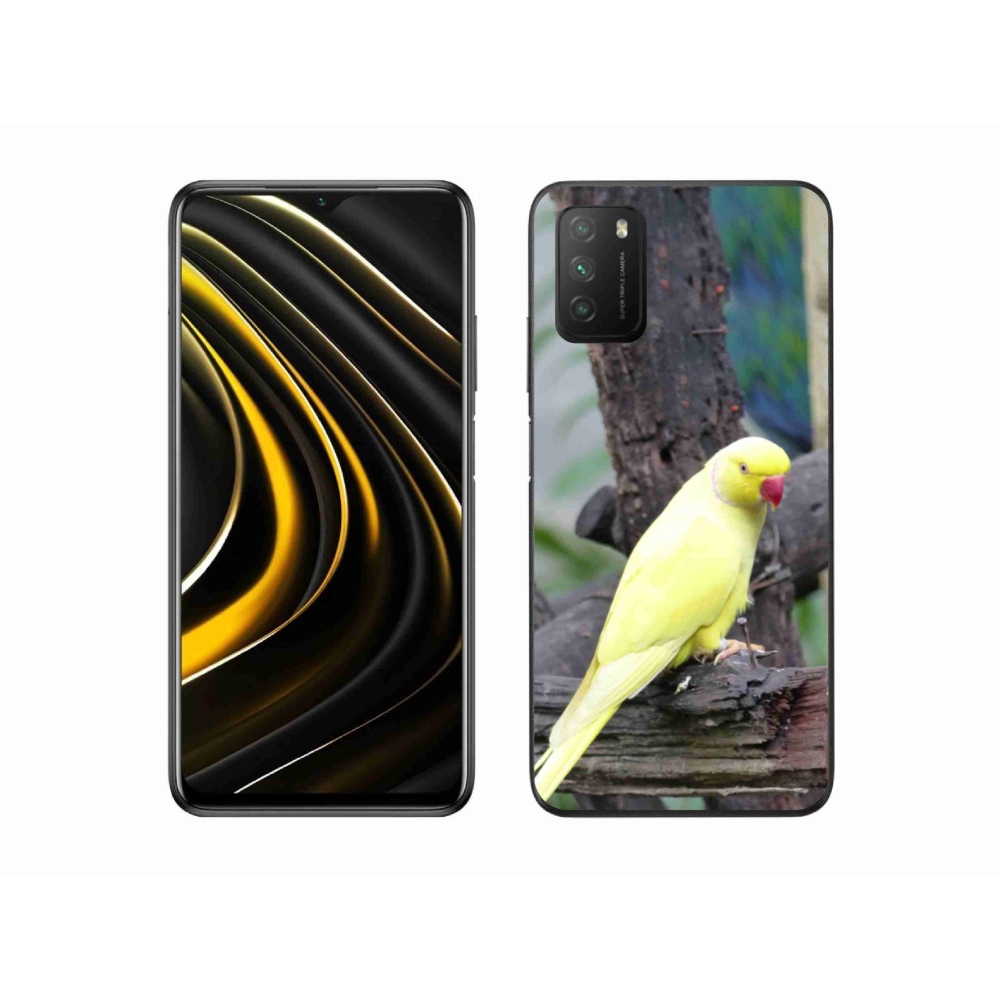Gelový kryt mmCase na Xiaomi Poco M3 - papoušek alexandr žlutý