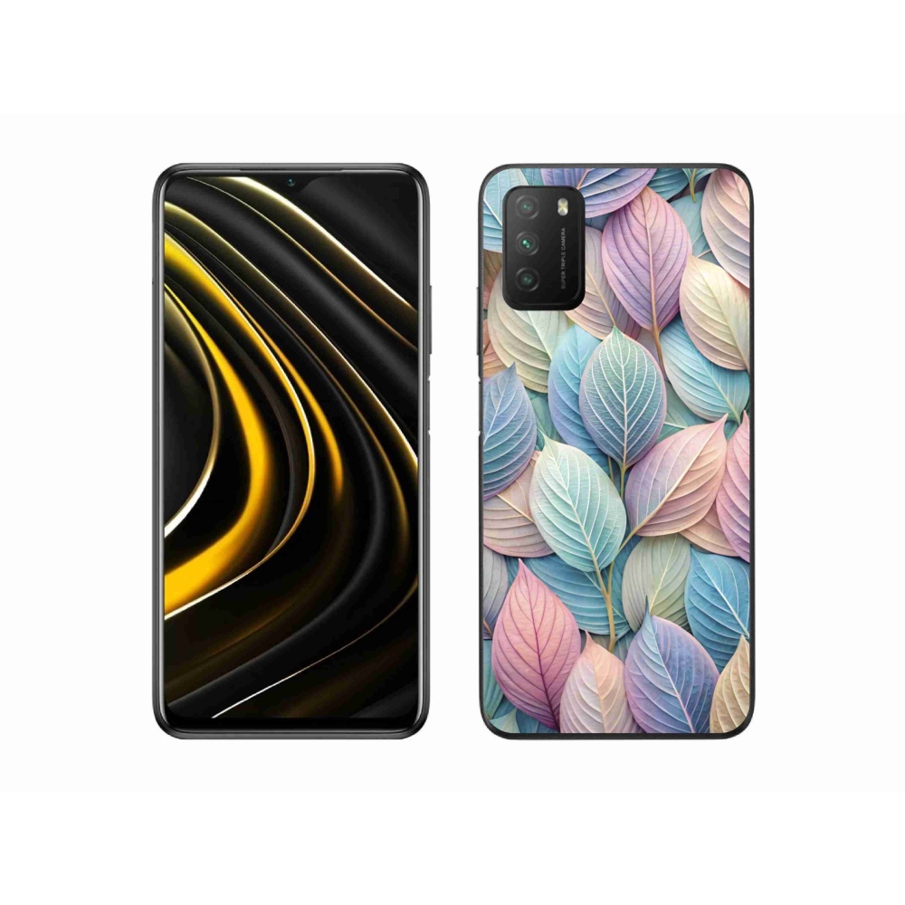 Gelový kryt mmCase na Xiaomi Poco M3 - pastelové listy