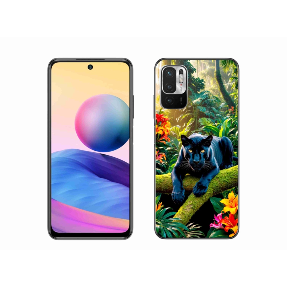 Gelový kryt mmCase na Xiaomi Poco M3 Pro/5G - černý panter v džungli