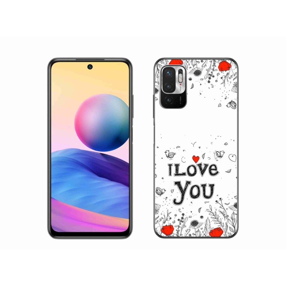 Gelový kryt mmCase na Xiaomi Poco M3 Pro/5G - I love you bílé pozadí