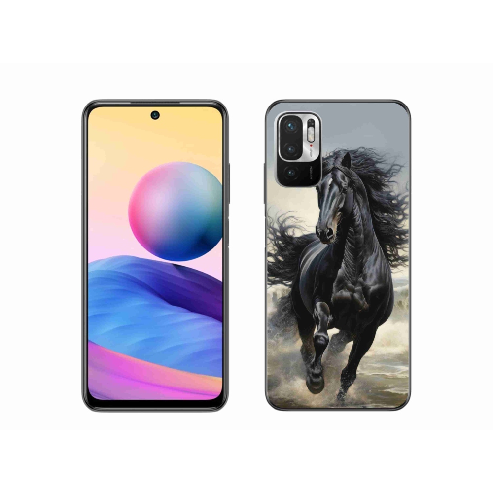 Gelový kryt mmCase na Xiaomi Poco M3 Pro - běžící černý kůň