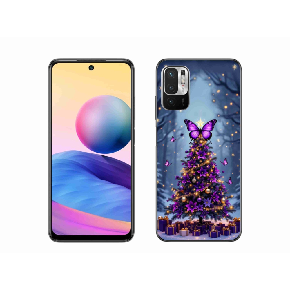 Gelový kryt mmCase na Xiaomi Poco M3 Pro - motýlí vánoční stromek