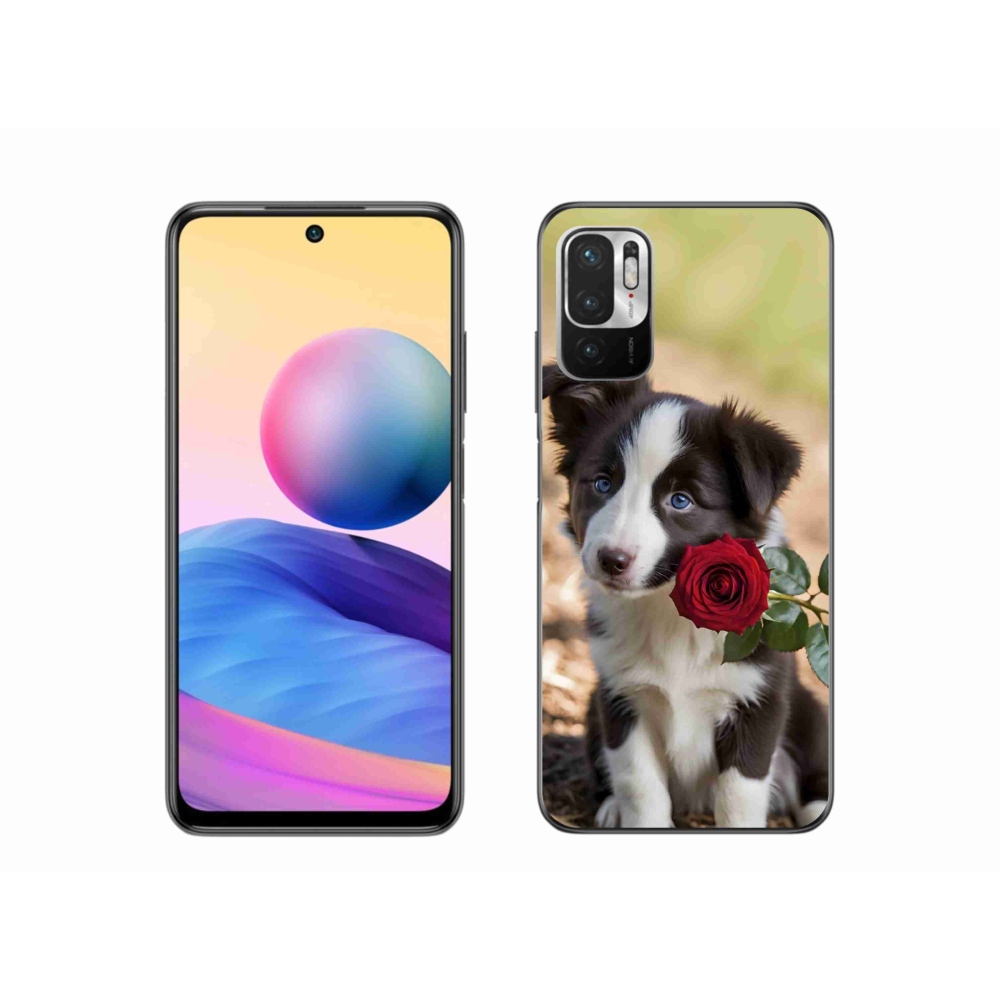 Gelový kryt mmCase na Xiaomi Poco M3 Pro - roztomilá border kolie s růží
