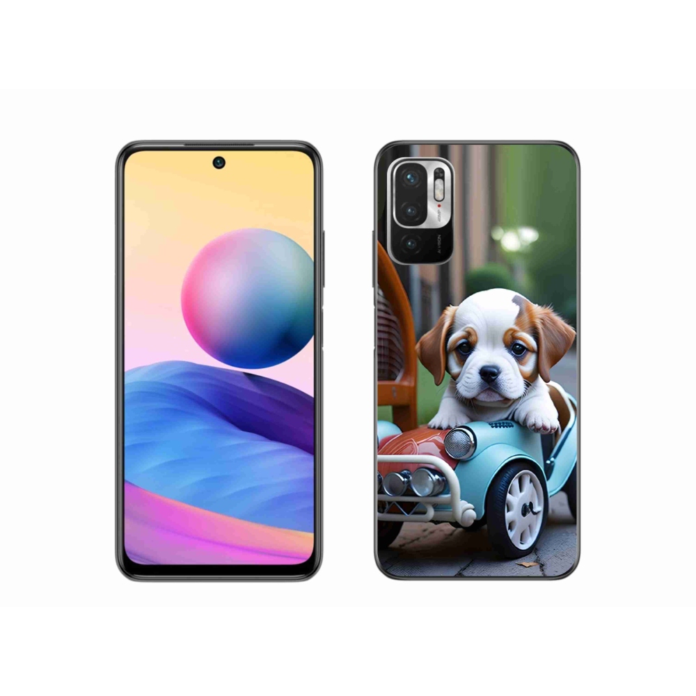 Gelový kryt mmCase na Xiaomi Poco M3 Pro - štěně v retro autě