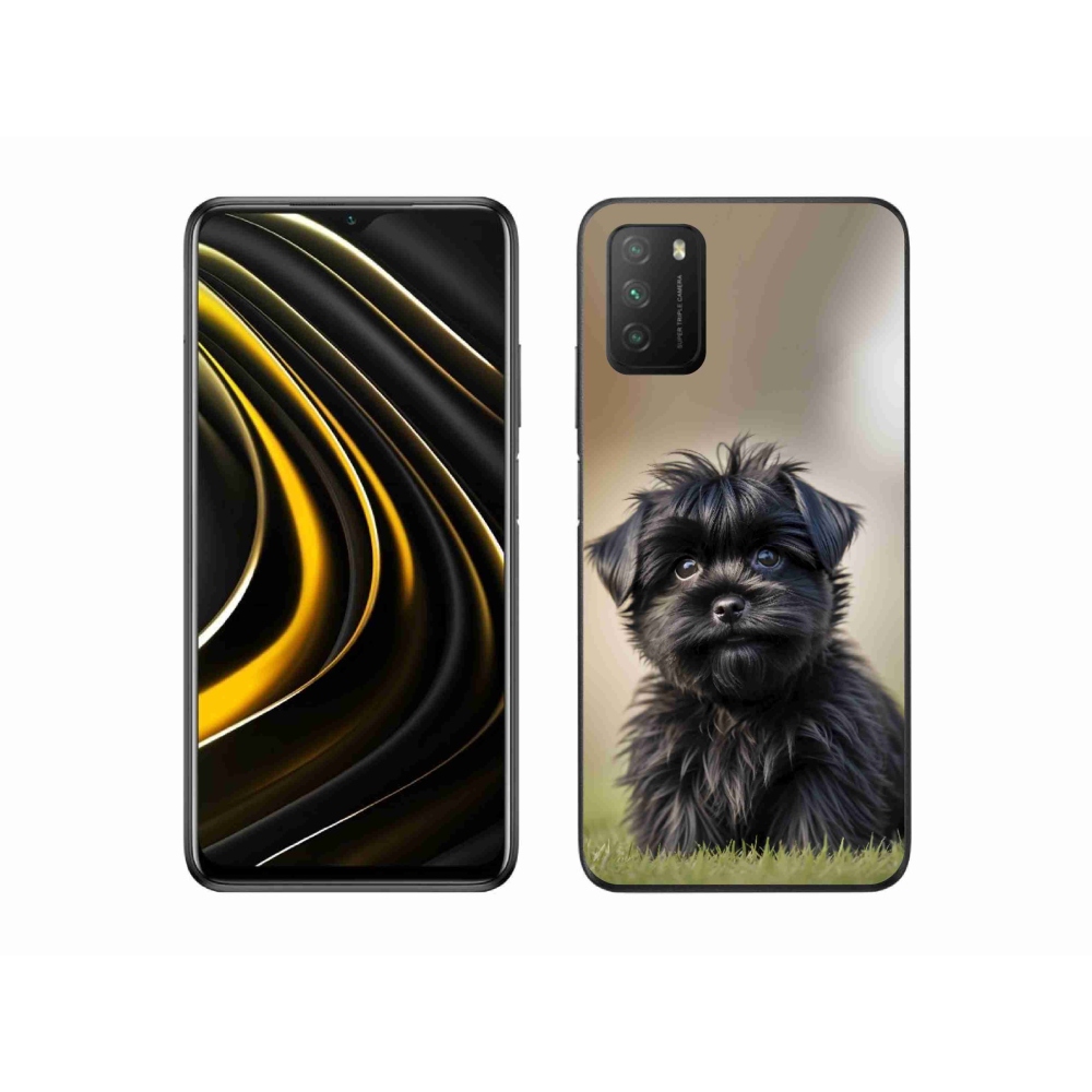 Gelový kryt mmCase na Xiaomi Poco M3 - roztomilý černý pejsek