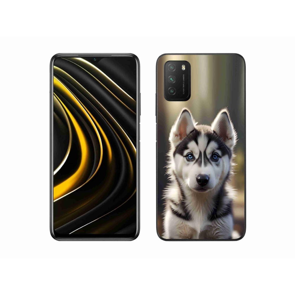 Gelový kryt mmCase na Xiaomi Poco M3 - roztomilý sibiřský husky