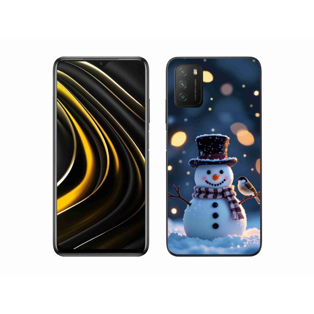 Gelový kryt mmCase na Xiaomi Poco M3 - vánoční sněhulák