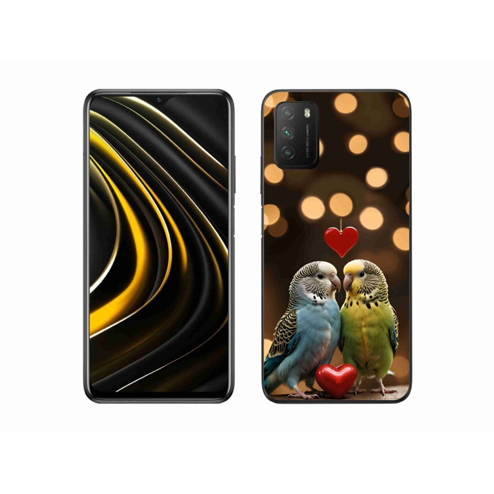 Gelový kryt mmCase na Xiaomi Poco M3 - zamilovaní papoušci