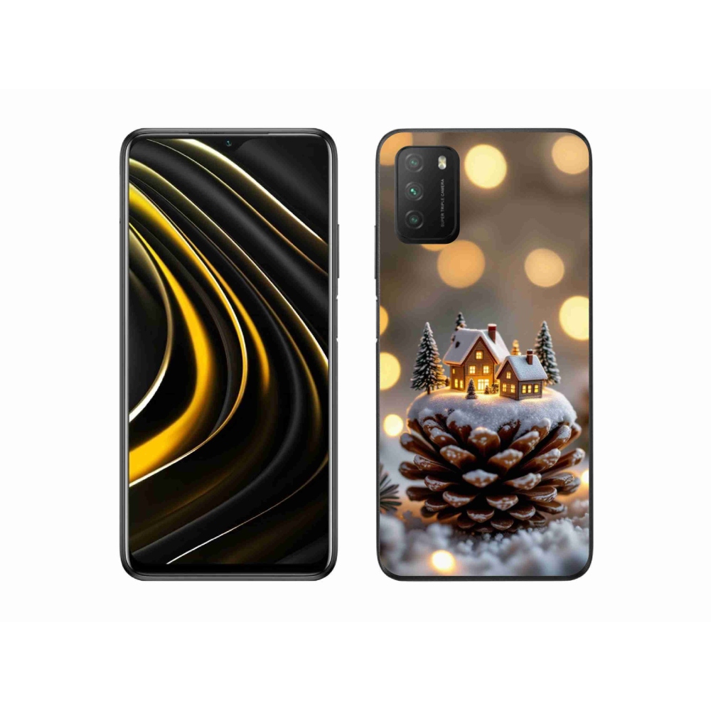 Gelový kryt mmCase na Xiaomi Poco M3 - zimní vesnička